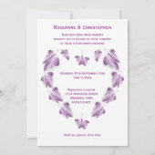 Paarse gekleurde vlinders ontwerp bruiloft kaart (Achterkant)