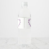 Paarse gekleurde vlinders ontwerp bruiloft waterfles etiket (Achterkant)