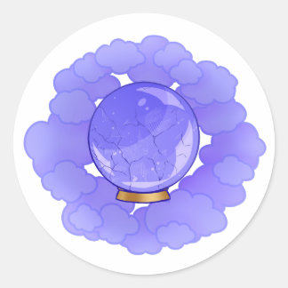 Paarse gekraakte kristallen bal Ronde Sticker