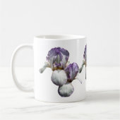 Paarse gekruiste Iris Flowers Koffiemok (Links)