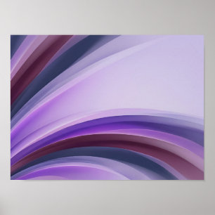 Paarse Gelaagde Krommen Moderne Abstracte Poster