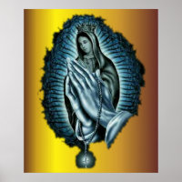 Paarse gelaatste maagd Maria Print