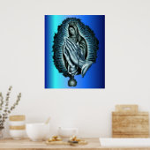 Paarse gelaatste maagd Maria Print (Keuken)