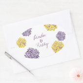 Paarse & gele bloei barsten bruiloft Sticker zegel (Envelop)