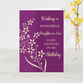 Paarse gele bloemen dochter in wet verjaardag kaart (Gele Bloem)