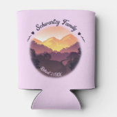 Paarse Gele Boerderij Mountain Sunset Blikjeskoeler (Achterkant)