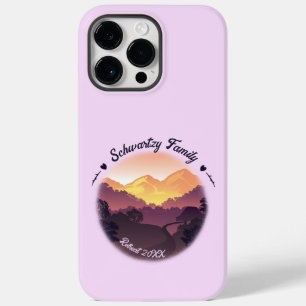 Paarse Gele Boerderij Mountain Sunset Case-Mate iPhone 14 Pro Max Hoesje