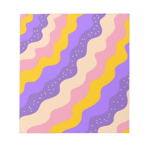 Paarse Gele Celestial Stripe Groovy Abstract Notitieblok