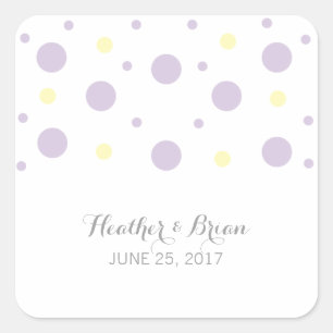 Paarse Gele Confetti Weddenschappen Vierkante Sticker