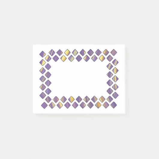 Paarse Gele Diamanten Post it Notes (Voorkant)
