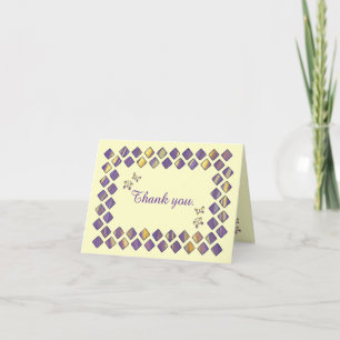 Paarse Gele Diamanten Vlinders Bedankkaartjes Bedankkaart