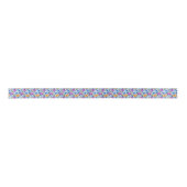  Paarse, Gele en Blauwe Retro Bloemen Lint (Voorkant)
