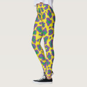 Paarse, gele en groene spuitplaat leggings (Links)