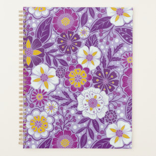 Paarse, gele en magenta Floral Planner