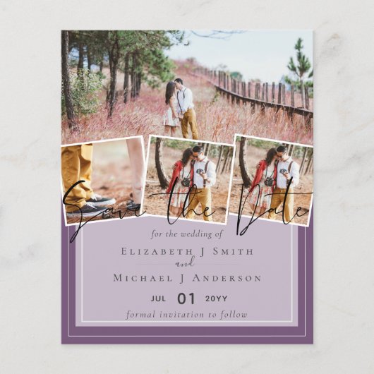 Paarse Gele Grijze Kleurtrends Budget Bruiloft (Voorkant)