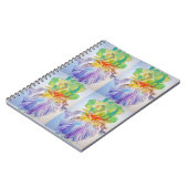 Paarse Gele Iris Patroon Bloemige Bloemen Notitieb Notitieboek (Linkerzijde)