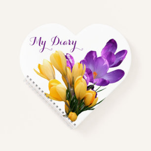 paarse gele krokus kleurrijke florale girly notitieboek