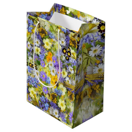 Paarse Gele Landbouwers Medium Cadeauzakje (Achterkant Gekanteld)