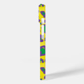 Paarse, gele luipaard dierenprint en monogram Case-Mate iPhone case (Achterkant / Links)