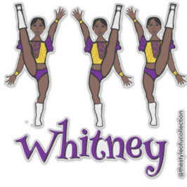 Paarse Gele Majorette Danser #1 Sticker