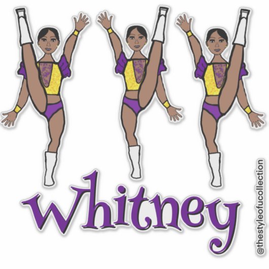 Paarse Gele Majorette Danser #2 Sticker (Voorkant)