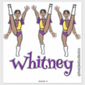 Paarse Gele Majorette Danser #2 Sticker (Vel)