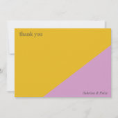 Paarse Gele Moderne Kleurrijke Chic Custom Wedding Bedankkaart (Voorkant)