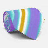 Paarse Gele Munt Abstracte Stripes Stropdas (Opgerold)