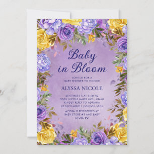 Paarse Gele Rozen Pioenrozen Baby in Bloei Kaart
