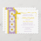 Paarse Gele Shasta Daisy Communitation Invitation Kaart (Voorkant / Achterkant)