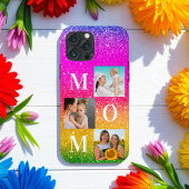 Paarse Gele Sparkle Moeder Foto Case-Mate iPhone Case