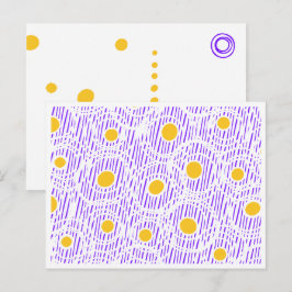 Paarse & Gele Strepen & Stippen Briefkaart Sjabloo