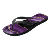 Paarse gemarmerde Agate en Gold Glitter Teenslippers (Schuin)