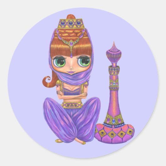 Paarse Genie Sticker (Voorkant)