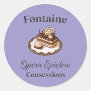 Paarse Genshin Impact Fontaine Popcorn Favoriete B Ronde Sticker