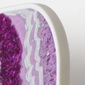 Paarse Geode Agate Monogram Naam Pickleball Paddle (Links Detail)