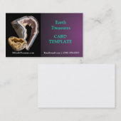 Paarse Geode Rock Mineral Agate Crystal Visitekaartje (Voorkant / Achterkant)