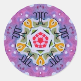 Paarse Geometrie Zodiac Fractal Sticker