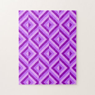 Paarse geometrische diamantpatroon frustrerend legpuzzel