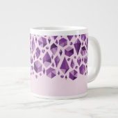 Paarse geometrische juwelvormen jumbo mok (Voorkant rechts)