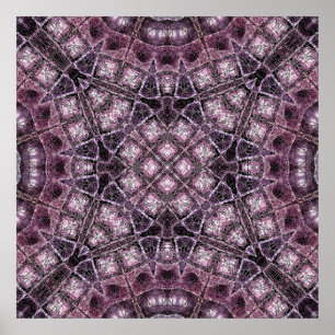 Paarse geometrische patroon met ingewikkelde symme poster