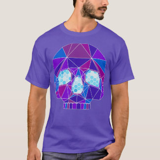 Paarse geometrische schedel t-shirt