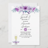 Paarse gepelde pony Eucalyptus Brunch & Bubble Kaart (Voorkant)