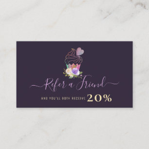 paarse gepersonaliseerde cakery visitekaartje