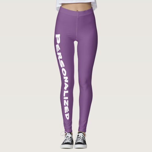 Paarse gepersonaliseerde dames leggings (Voorkant)