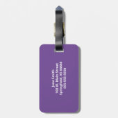 Paarse gepersonaliseerde Initiaal Bagagelabel (Achterkant verticaal)