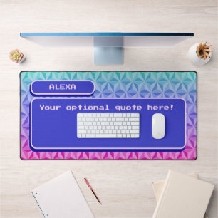 Paarse Gepersonaliseerde Retro Gaming Pixel Art Bureaumat
