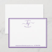 Paarse gepersonaliseerde | Van de schrijftafel van Bedankkaart (Voorkant / Achterkant)