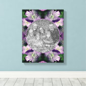 Paarse Geranium Bloem Frame Maak Je Eigen Foto Canvas Afdruk (Insitu (Houten vloer))