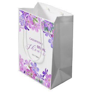 Paarse Geranium Bloemen Bruidsdouche  Medium Cadeauzakje